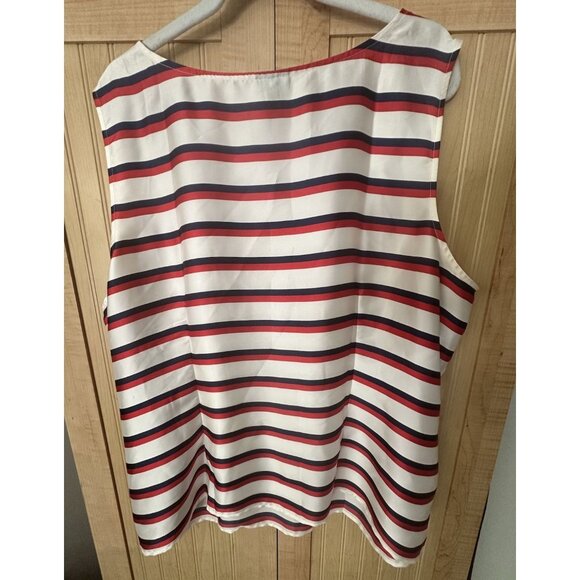 NWT TALBOTS WOMAN PLUS RUGBY MULTI STRIPE TOP BLOUSE SIZE 3XL RETAIL $89 *READ* - Picture 4 of 5